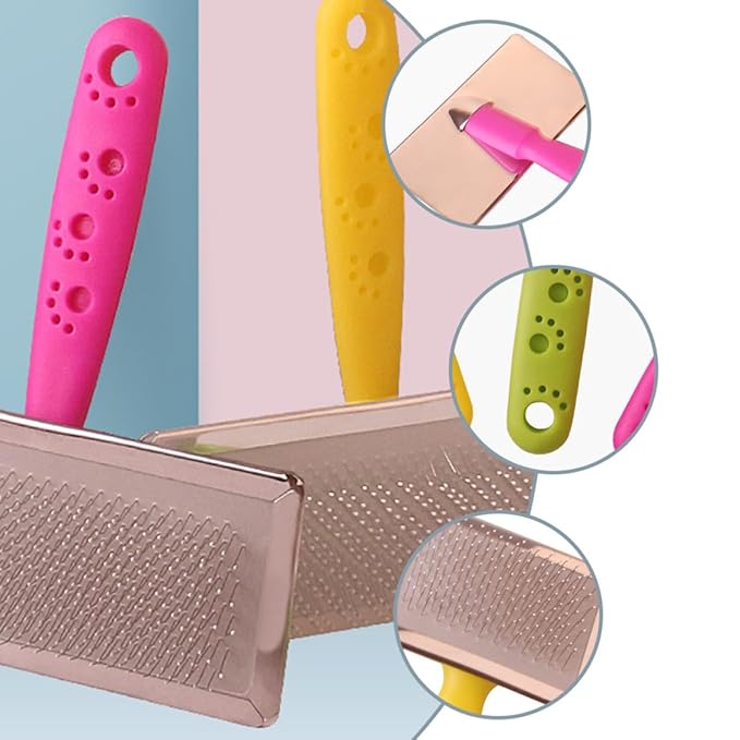BESTonZON 3pcs Pet Grooming Comb Medium Pet Hair Removal Cleaning Tool Ergonomic Cats Random Massage Comb for Grooming Supplies