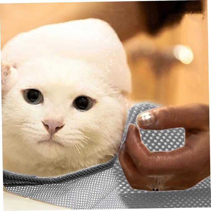 Multi-use Cat Grooming Bag Mesh Scratch-Resistant Bathing Trimming Supply Bag Grey
