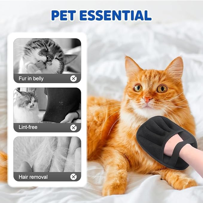 Pet Hair Removal Glove Reusable Pet Hair Remover Glove 2025 New Efficient Grooming Gloves for Pet Hair Furniture Carpet Pet Grooming Best Pet Hair Remover for Laundry Lint Roller Cat Hair Remover (2)