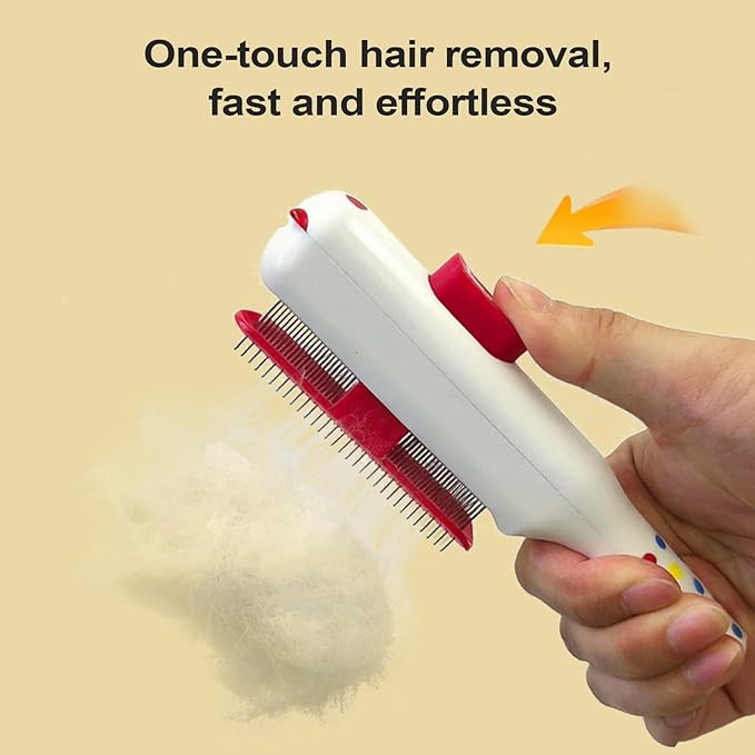 Cat Combs,Self-Cleaning Non-Slip Brushes with Metal Teeth - Cat Hair Comb | for Dog Puppy Animals Indoor Home Shedding