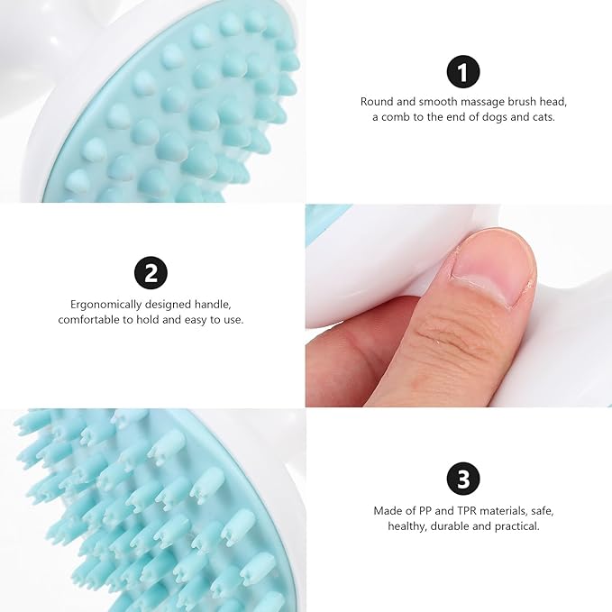 Artibetter Cat Grooming Comb and Dog Massage Brush Plastic Pet Cleaning Brush for Shedding and Bathing, Green, Suitable for Indoor Cats and Dogs