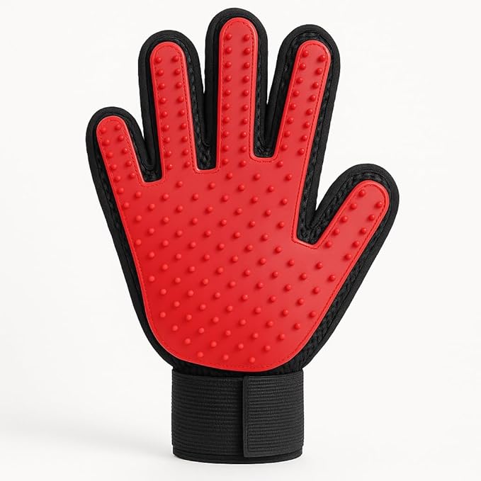 Pet Grooming Glove (Red)