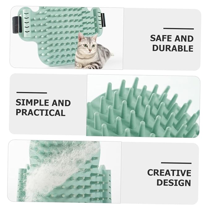 BESPORTBLE Cat Self Grooming Massaging Comb with Wood Actinidia Stem Corner Scratcher Rubber Brush for Kitten and Adult Cats for Wall Use Random Color
