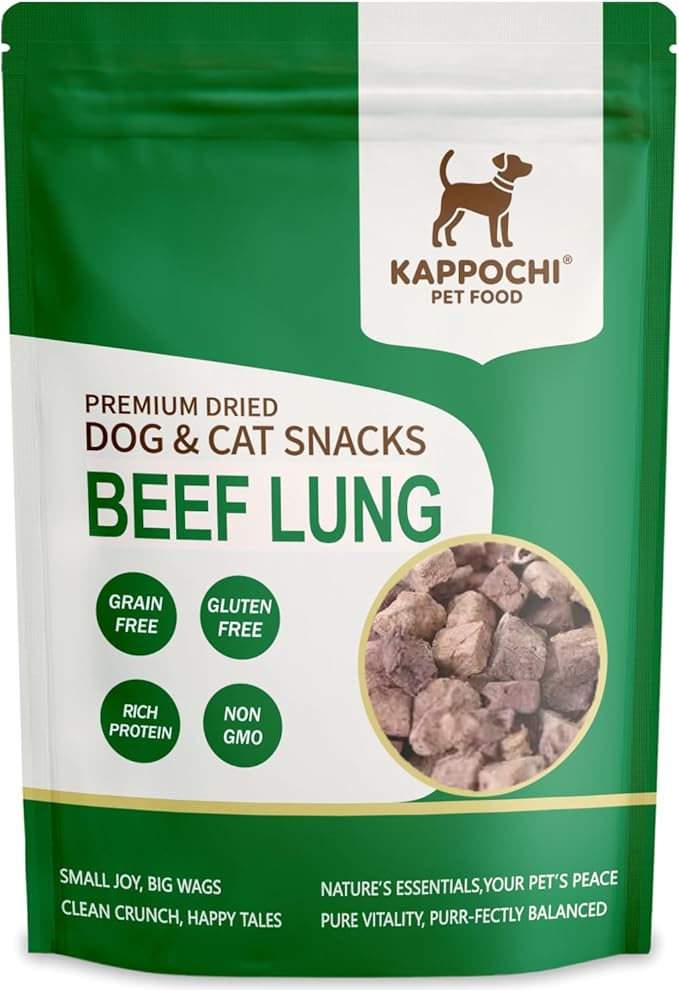 Freeze-Dried Beef Lung Dog Treats, 1.76oz(50.0g), 100% Single Ingredient, High Protein Training Treats, Natural & Raw, No Additives, Grain Free, Gluten Free