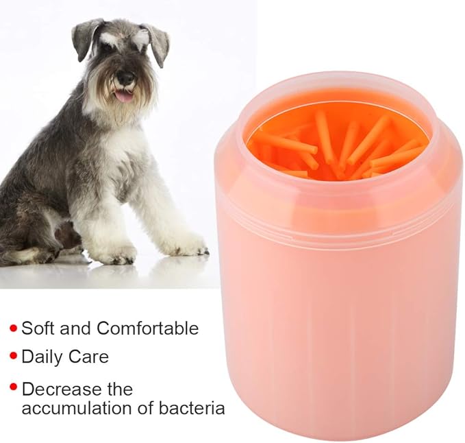 Portable Pet Paws Cleanseing Cup, Multifunctional Grooming Tool for Cats and Dogs, Rubber Silicunique, Easy to Cleanse and Use (Orange)