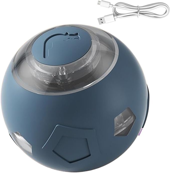 Genérico Moving Dog Ball - Electric Pet Toy | Rechargeable Quiet Dog and Cat Ball with LED Lights For Puppies Cats Aggressive Chewers Indoor Games Interactive Pet Supplies