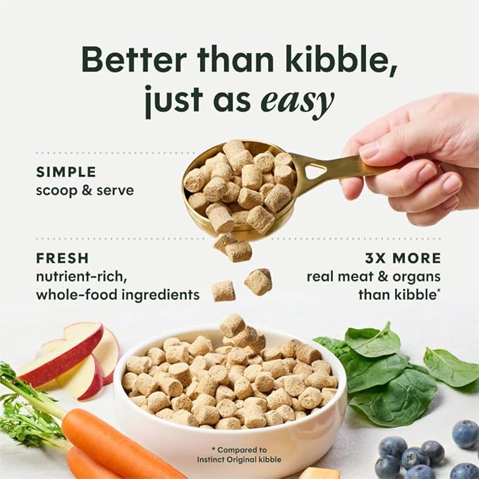 Instinct FreshDried Bites, Natural Freeze-Dried Dog Food, Grain Free - Wild-Caught Pollock, 24 oz. Bag