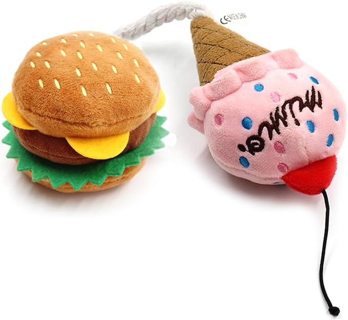 Peiiwdc Stuffed Simulation Food Shape Dogs Squeaky Toy Soft Massage Supplies Pet Simulation Food Molar Pet Supplies Chew for Aggressive Chewers Large Breeds Indestructible for Small Stuffed