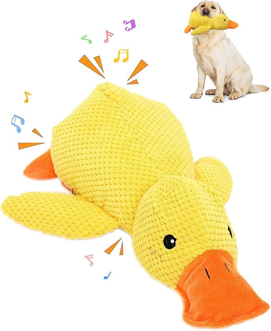 Mellow Calming Duck Dog Toy, 2026 Upgrade Calming Duck Toy for Dog, Interactive Toy with Quack Sound, Soft Plush Stuffed Calming Duck Pillow for Puppy Keep Busy (Yellow)