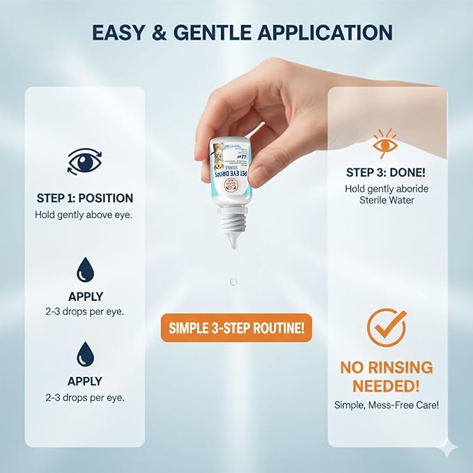 dog eye drops and cat eye drops , pet eye drop , Vet-Recommended Dog Eye Infection Treatment to Soothe Infection Allergy,Relieve Dry Eyes Pink Eyes, Pet Tear Stain Cleaner Horses (0.98 Fl Oz)