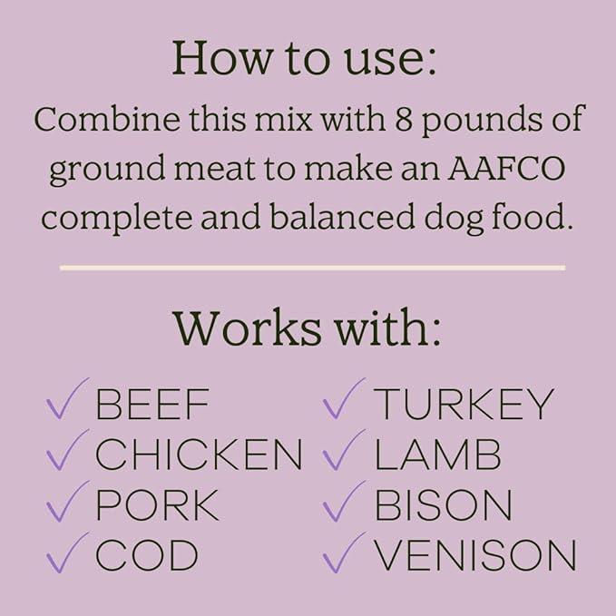 Yumwoof Perfect Dog Food Mix New (Healthy Grains) Recipe with Improved Taste | Makes 10 Pounds Fresh Homemade Food | Mix Turkey, Beef, Pork, Bison, Lamb, Elk & More | Human Grade, Low Carb & Non-GMO