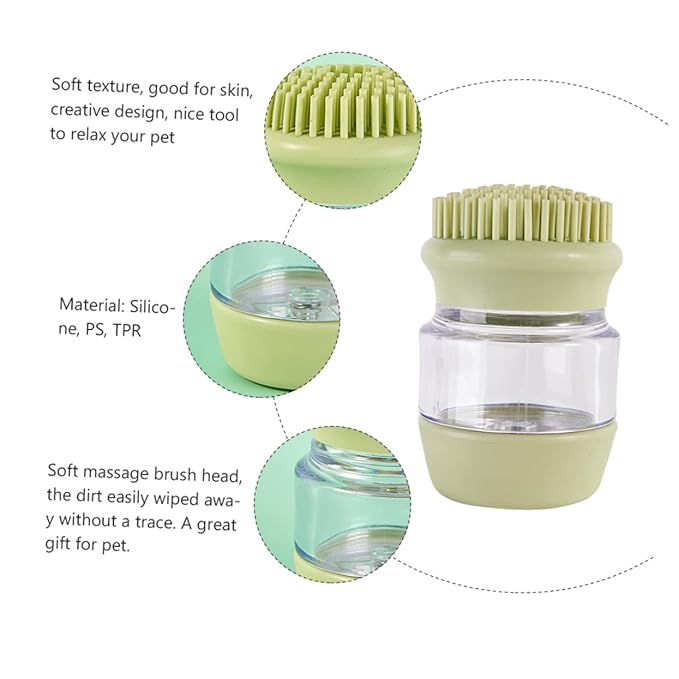 SUPVOX Pet Shower Brush Silicone Scrubber Bristles for Dogs Cats Massaging Bathing Tool for Easy Grooming Removes Loose Hair for Home Use
