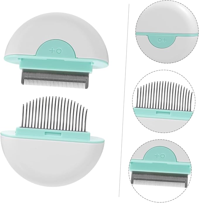 Totority Cat Hair Comb Shedding Brush with Comfortable Non Slip Handle Portable Lightweight Pet Grooming Tool for Cats Mint Green
