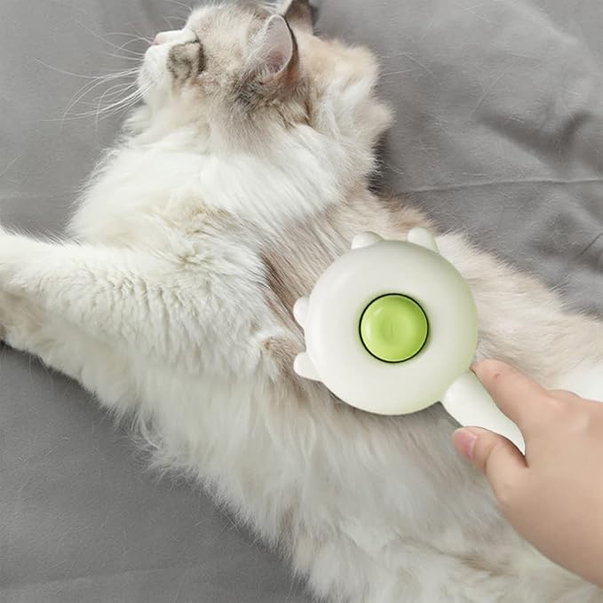 Hair Brush, 2023 New Pet Hair Cleaner Brush, Cat Grooming Brush Long or Short Hair Cats Dogs, Self Cleaning Slicker Comb for Kitten Removes Tangles Loose Fur (Green)