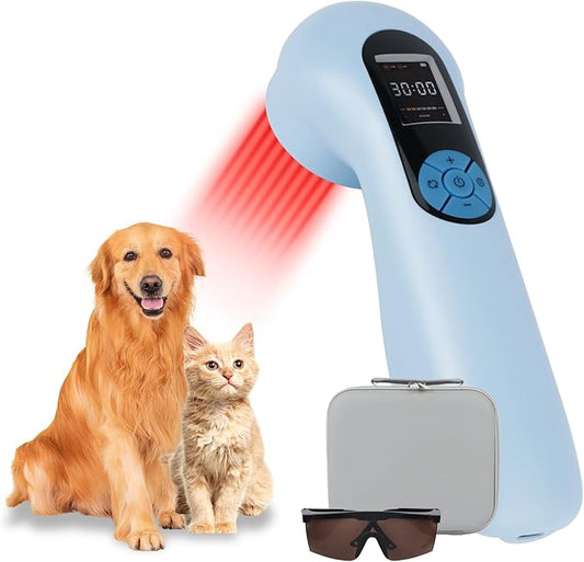 5000mAh Pro Cold Laser Therapy Device for Dog lllt low level Nir Red Light Therapy Machine Pet Pain Relief 808/650nm Handheld Vet Infrared Laser Wand for Wound Healing Cat Muscle Relax Treatment