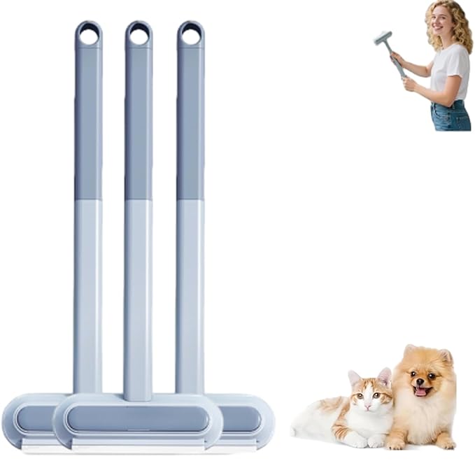 3-in-1 Pet Hair Remover, Multifunctional Hair Removal Brush, Multifunctional Pet HairRemover with Long Handle, Window Screen Cleaning Brush, for Carpets, Couches, Beds, Car Seats (3Pcs)