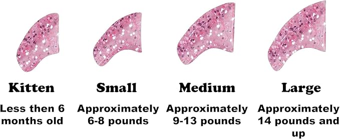 Soft Nail Caps 60 Packs for Cats - Pink Glitter Small