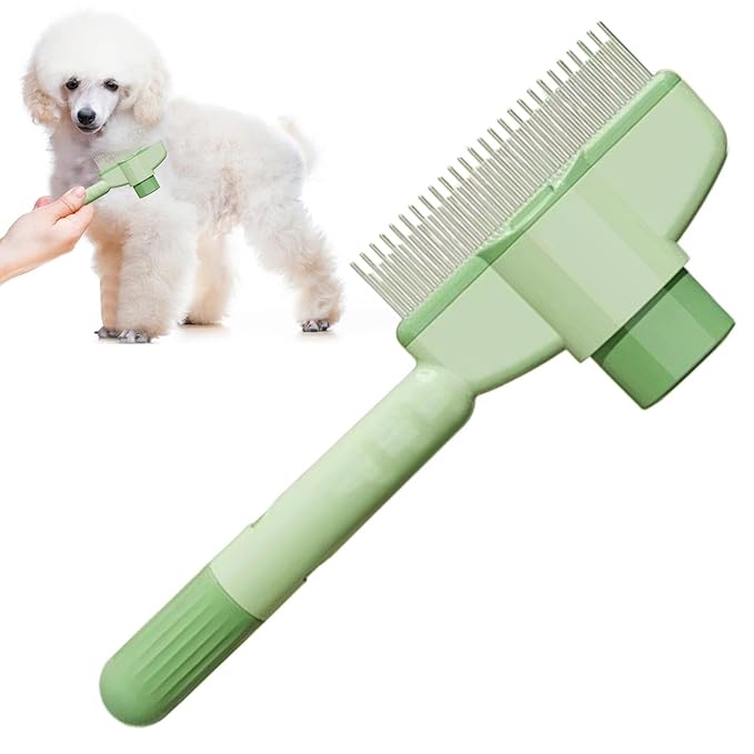 Cat Hair Brush - Self-Cleaning Non-Slip Grooming Supplies - Undercoat Dog Brush for Shedding | for Long Short Puppy Kitten Pet Undercoat Indoor Home Travel Bath Massage