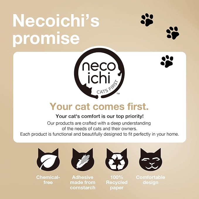 Necoichi Cat Scratcher Bowl for Indoor Cats - Cat Scratching Lounger with Reversible Usability and Extra Comfort for Lounge, Cardboard Bed Couch / (XL, Dark Cherry)