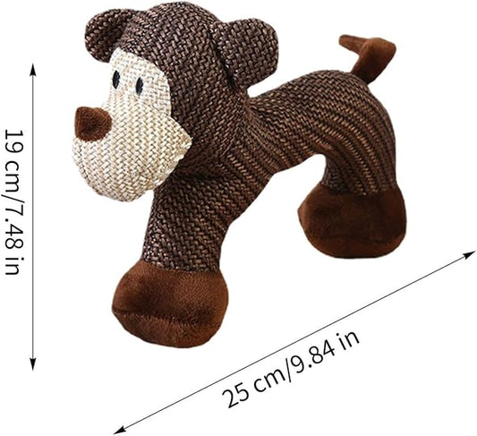Stuffed Dog Toys - Plush Squeaker, 1 Piece Textile Creature for Canine Engagement, Soft Fabric Doll with Internal Sounder, Pet Supply, Interactive Plaything for Pups, Felines and Animals