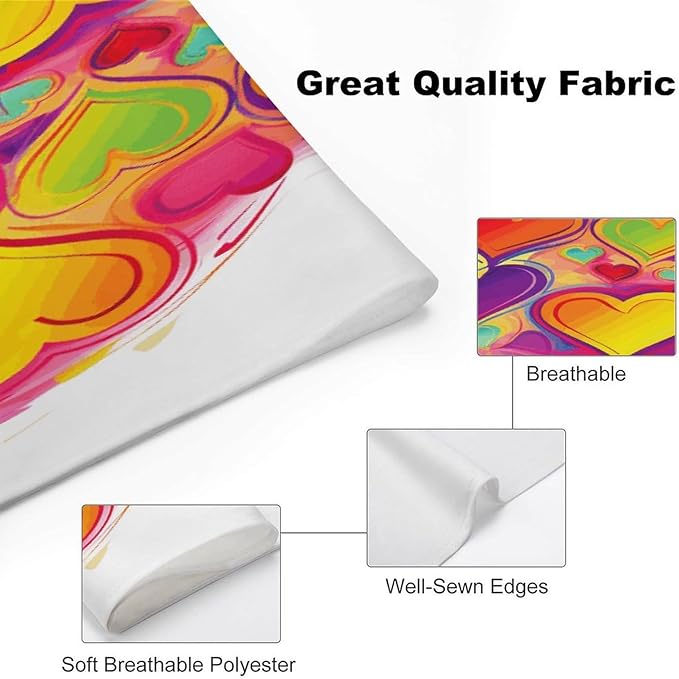 Dog Bandana Spring Pet Scarf Adjustable Triangle Colourful Heart Printing Dog Bib Washable Polyester Puppy Bandana for Small Medium Large Dogs Cat Birthday Party Supplies