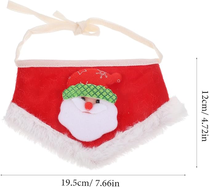 Cabilock Christmas Dog Bandana Knitted Red Small Pet Scarf Washable Xmas Bandana for Dogs and Cats Holiday Party Supplies