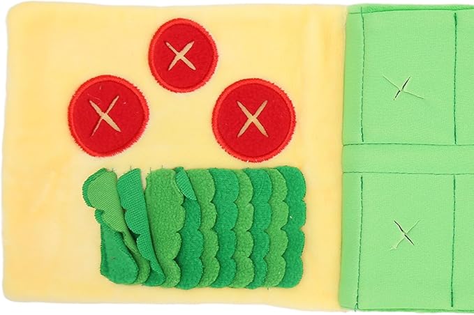 F&Yard Dog Sniffing Book Plush Cloth Foraging Mat Slow Feeding Puzzle Book for Pet Digging Activity Supplies