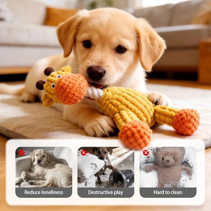Dog Toys for Aggressive Chewers, 2026 New Durable Indestructible Dog Toy, Squeaky Interactive Puppy Toys for Small Medium Large Pets Cats Dogs to Keep Them Busy (A-Brown)