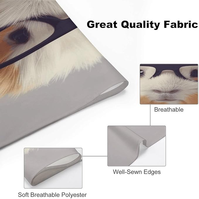 Dog Bandana Spring Pet Scarf Adjustable Triangle Guinea Pig with Glasses Printing Dog Bib Washable Polyester Puppy Bandana for Small Medium Large Dogs Cat Birthday Party Supplies