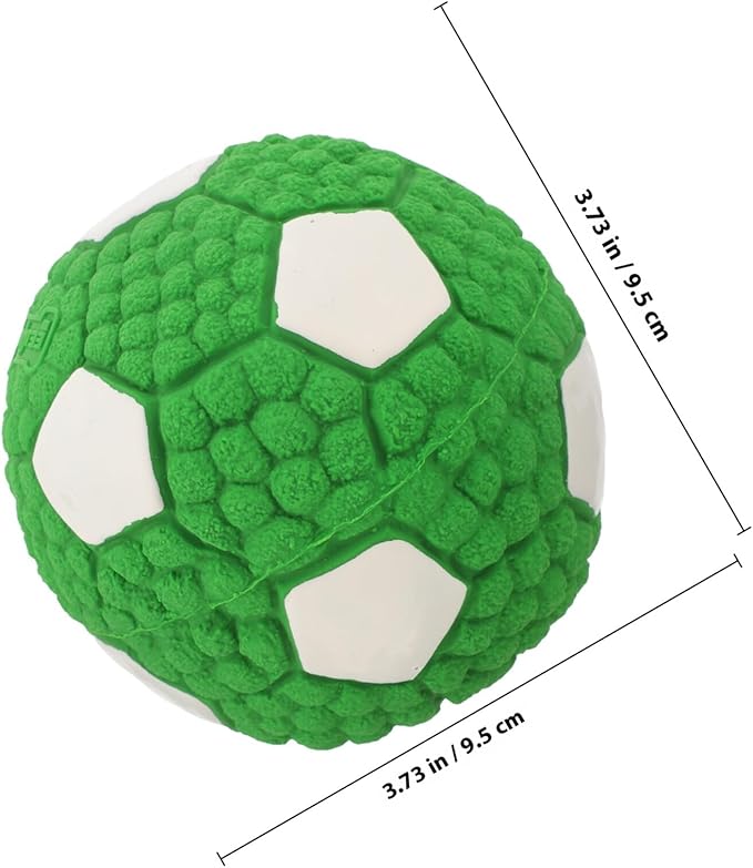 Dog Football Squeaky Chew Ball Sturdy Rubber Teething 9.5cm for Small Dogs Puppies Interactive Play Fetch Pet Supplies