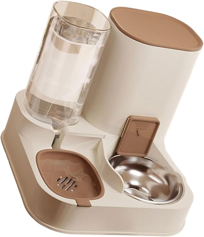 Cats Feeders and Water Dispenser 2 in 1 Pet Automatic Water Dispenser Pet Food Storage for Small Dog Puppy Cats