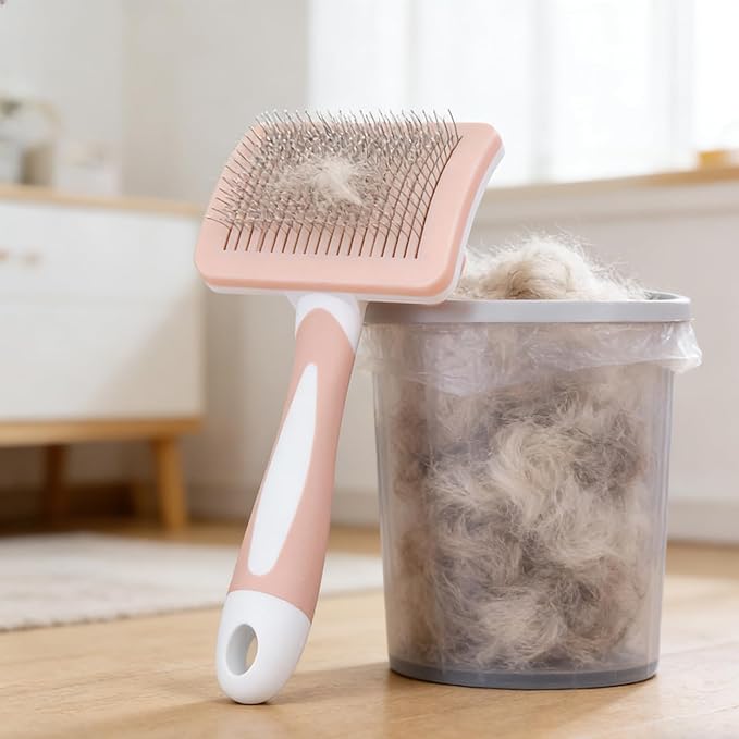 Dog Brush, Self-Cleaning Slicker Brush - Skin-Friendly Deshedding Grooming Tool for Dogs & Cats, Suitable for Shedding & Long-Haired Pets, Easy to Clean, Effective Hair Removal Function
