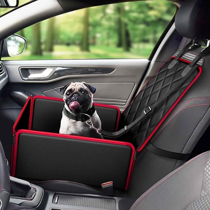 Front Seat Pet Mat for Subaru Crosstrek/Impreza 2018-2022 2023, Foldable Portable Dog Carrier Travel Basket Cat Puppy Kitten Cushion Protective Pad Supplies,Black
