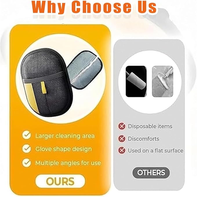 Pet Hair Removal Glove, 2026 Upgraded Electrostatic Pet Hair Remover Glove for Dogs & Cats, 2 Pack Reusable & Washable Magic Brush Tool, Lightweight Portable for Couch, Carpet, Bed (B)