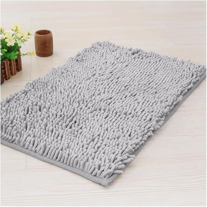 27" X 19" Washable Dog Door Mat, Ultra fine Fiber Dog Door Mat, Quick Drying Chenille Pet Entrance Mat, Machine Washable Indoor and Outdoor Rug (Grey)