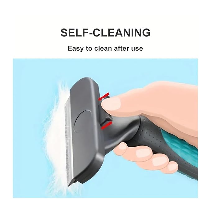 Pet Thinning Comb Large Dog Knotting Hair Removal Comb One Click Cleaning Of Floating And Broken Hair Cat Dog Supplies(Pink,L-16x11cm)