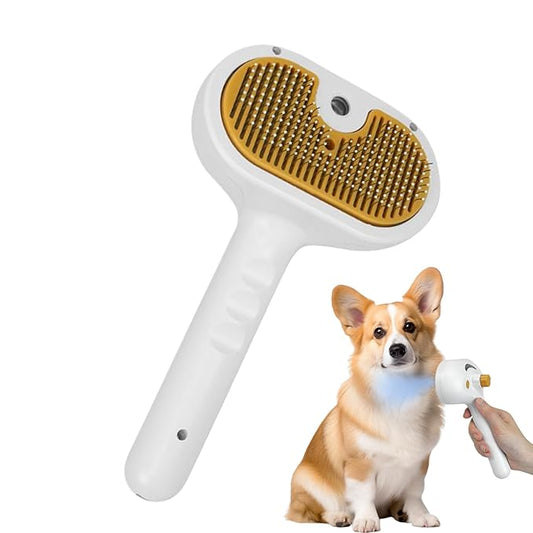 Cat Steam Brush, Self-Cleaning Grooming Shedding Comb, Detangling Design Steam Brush for Indoor Bath, Shower, Home, Travel, Pet, Puppy, Kitten, Hair Care and Maintenance