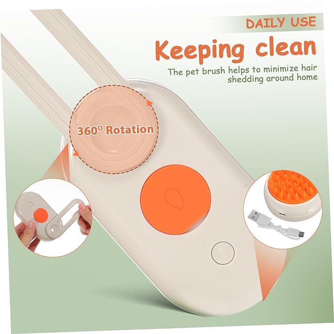 BESPORTBLE Pet Grooming Steam Brush for Cats Dogs Portable Shedding Control Misting Bath Brush for Indoor Cats Lightweight Deshedding Tool with Massaging Feature