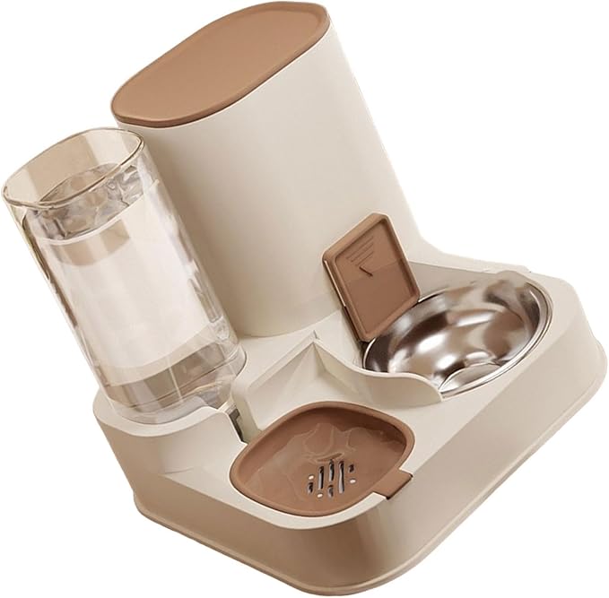 Cats Feeders and Water Dispenser 2 in 1 Pet Automatic Water Dispenser Pet Food Storage for Small Dog Puppy Cats
