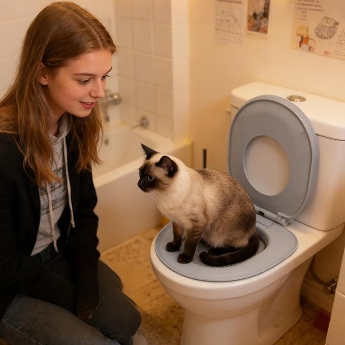 Cat Toilet Training Kit, Removable Urinal Seat, Cat Toilet Seat, for Indoor Home Apartment Bathroom Basement Pet Shop