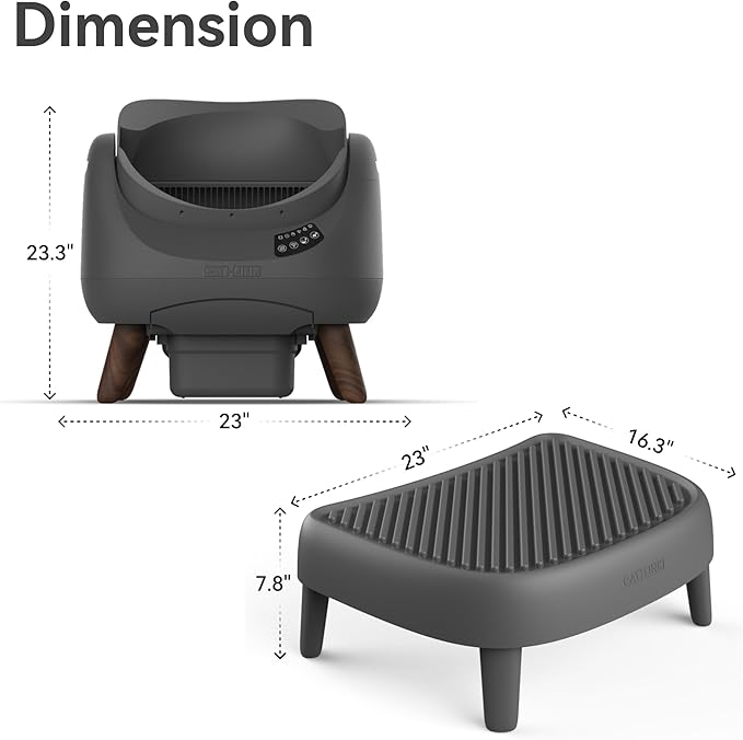 Open-X Ramp by CATLINK, Cat Ramp for Self Cleaning Cat Litter Box, Custom Fit for Open-X, Easy Entry for Small & Elderly Cats (Grey)