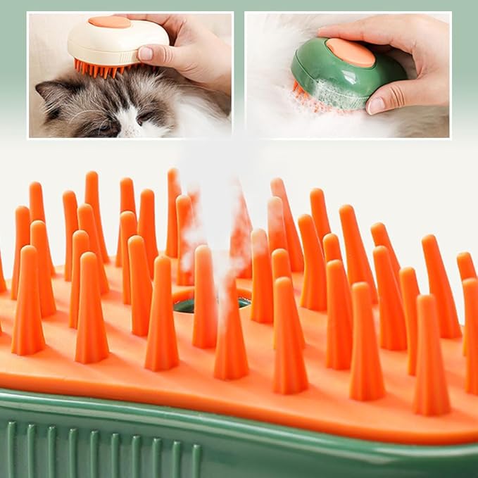 Cat Steam Brush, Steamy Pet Brush Water Brush for Cats and Dogs, Multifunctional Pet Hair Comb Cat Brush with Steam, Grooming Brush Spray Comb for Dogs and Cats (B- Green)