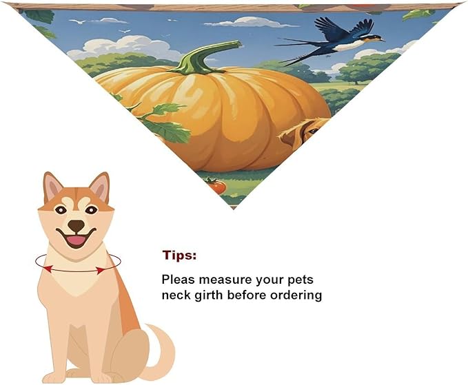Dog Bandana Spring Pet Scarf Adjustable Triangle Autumn Farm Printing Dog Bib Washable Polyester Puppy Bandana for Small Medium Large Dogs Cat Birthday Party Supplies