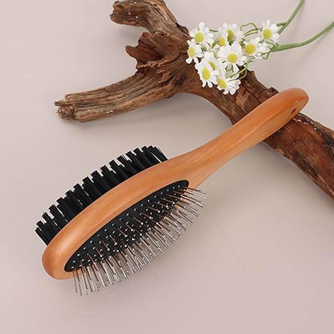 Cat Grooming Brush,Wooden Comfort Grip Hair Remover | Dog Hair Brush Pet Grooming Comb | for Massage Shower Outdoor Home Bathroom Puppy Kitten Bathing Washing Cleaning