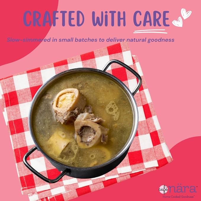 Café Nara Grain-Free Beef Bone Broth Wet Food Topper for Dogs & Cats - 100% Natural, Healthy Hydration - 1.1 lbs (Pack of 6)