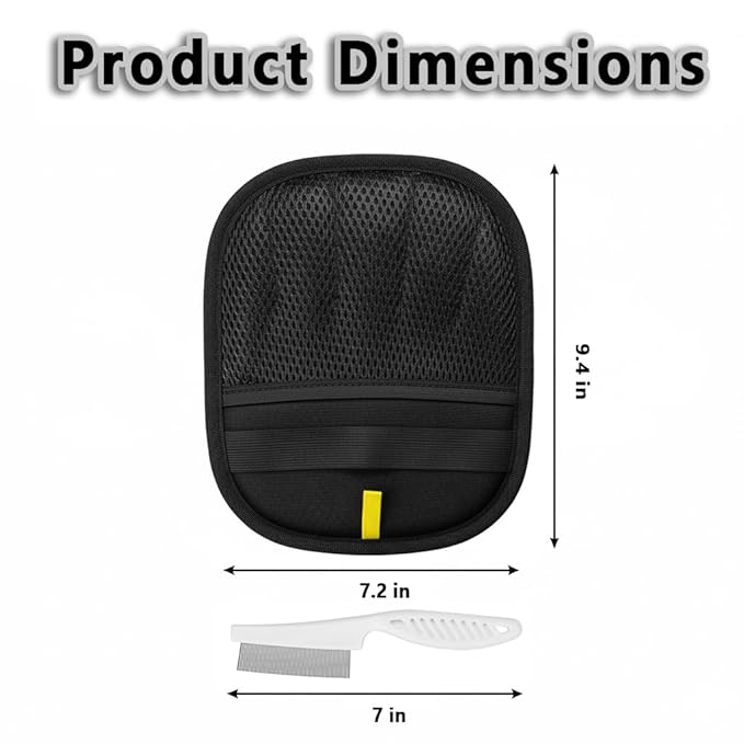 Pet Hair Removal Glove for Dogs & Cats, Five-Finger Electrostatic Glove for Clothes, Couch,Carpets, Car Seat, Individually Wrapped 1 Pack Black, L