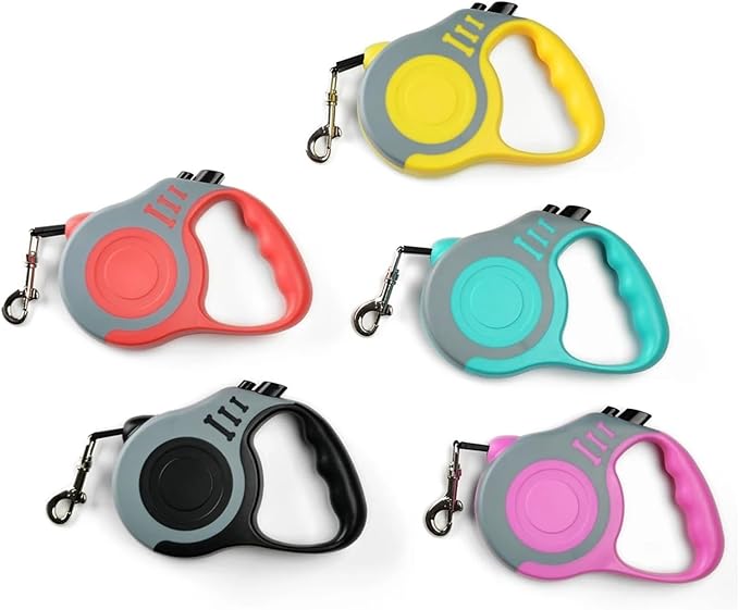 1pcs Retractable Dog Leash 5m, Strong Nylon Automatic Lead for Small Medium Dogs, Pets Traction Rope for Cats, Chihuahua Bulldog Supplies(White,5m)