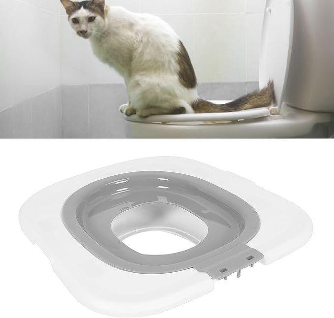 Cat Toilet Training Kit, Detachable Design for Easy Cleaning Reusable Removable Pet Toilet Trainer Seat Universal Reusable Environmentally Friendly Cat Toilets Trainer for Pet (Grey)