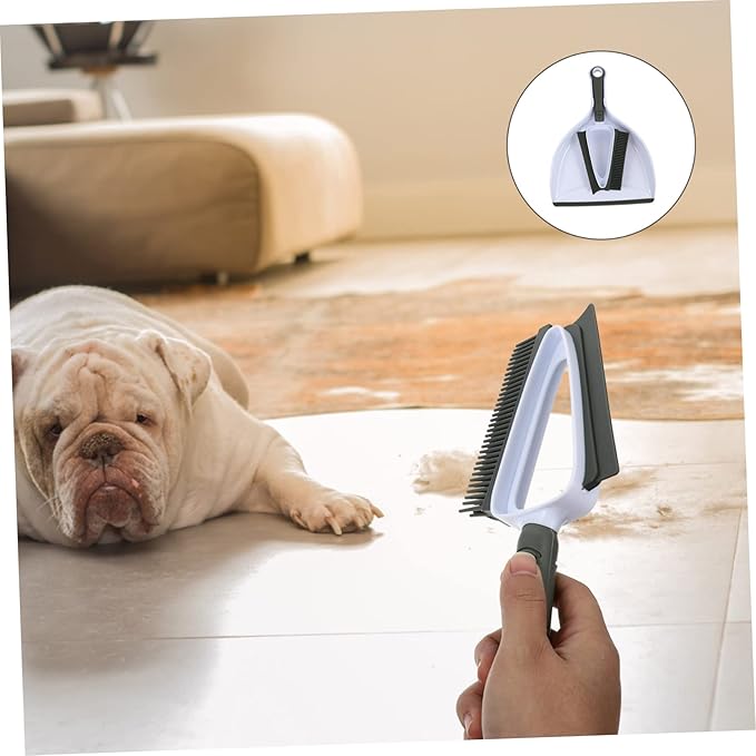 VOSAREA Pet Grooming and Cleaning Set - 1 Set Pet Hair Broom with Dustpan for Easy Removal - Ideal for Home Cleaning Cat and Dog Grooming Compact and Convenient for Small Spaces