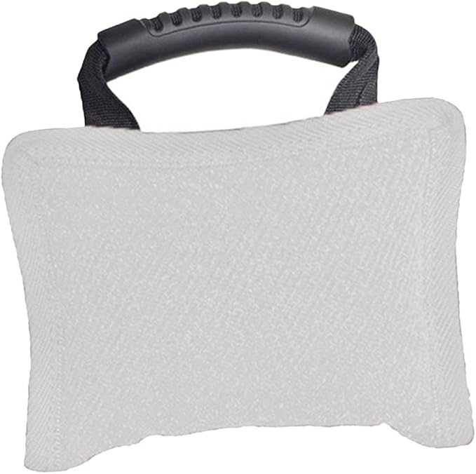 Baoblaze Dog Bite Pillow Tough Tug Toy Practical Portable Outdoor Pet Supplies for Small and Medium Sized Dogs Biting Pad with Handle, White